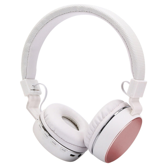 SH-16 Headband Folding Stereo Wireless Bluetooth Headphone Headset, Support 3.5mm Audio & Hands-free Call & TF Card &FM, for iPhone, iPad, iPod, Samsung, HTC, Sony, Huawei, Xiaomi and other Audio Devices(Rose Gold) - Headset & Headphone by PMC Jewellery | Online Shopping South Africa | PMC Jewellery | Buy Now Pay Later Mobicred