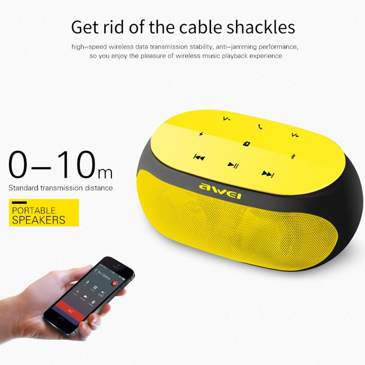 awei Y200 Wireless Bluetooth Speaker with Touch Buttons, Support Aux Line and TF Card(Yellow) - Desktop Speaker by awei | Online Shopping South Africa | PMC Jewellery | Buy Now Pay Later Mobicred