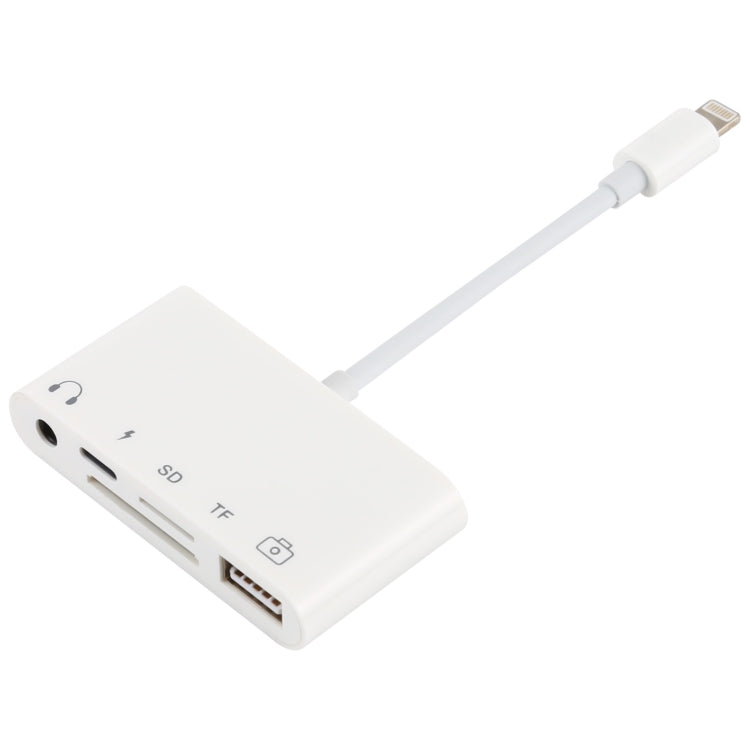 5 in 1  8 Pin to USB HUB And USB-C / Type-C And 3.5mm Earphone And SD And TF Card Reader - Converter & Adapter by PMC Jewellery | Online Shopping South Africa | PMC Jewellery | Buy Now Pay Later Mobicred