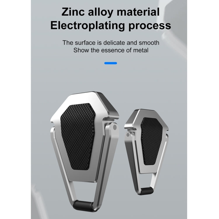 2 PCS R-JUST BJ01 Universal Stickable Shield Shape Laptop Foldable Stand(Silver) - free shipping - PMC TechLife - Order now!