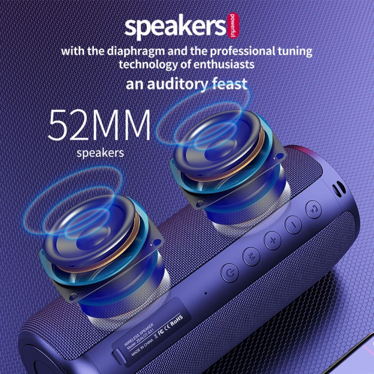 ZEALOT S51 Portable Stereo Bluetooth Speaker with Built-in Mic, Support Hands-Free Call & TF Card & AUX(Black) - free shipping - PMC Jewellery - Order now!