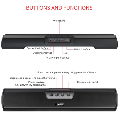 HXSJ Q3 Bluetooth 5.0 Household Extended Desktop Wall-hanging Wireless Bass Bluetooth Speaker(Black) - Desktop Speaker by HXSJ | Online Shopping South Africa | PMC Jewellery | Buy Now Pay Later Mobicred