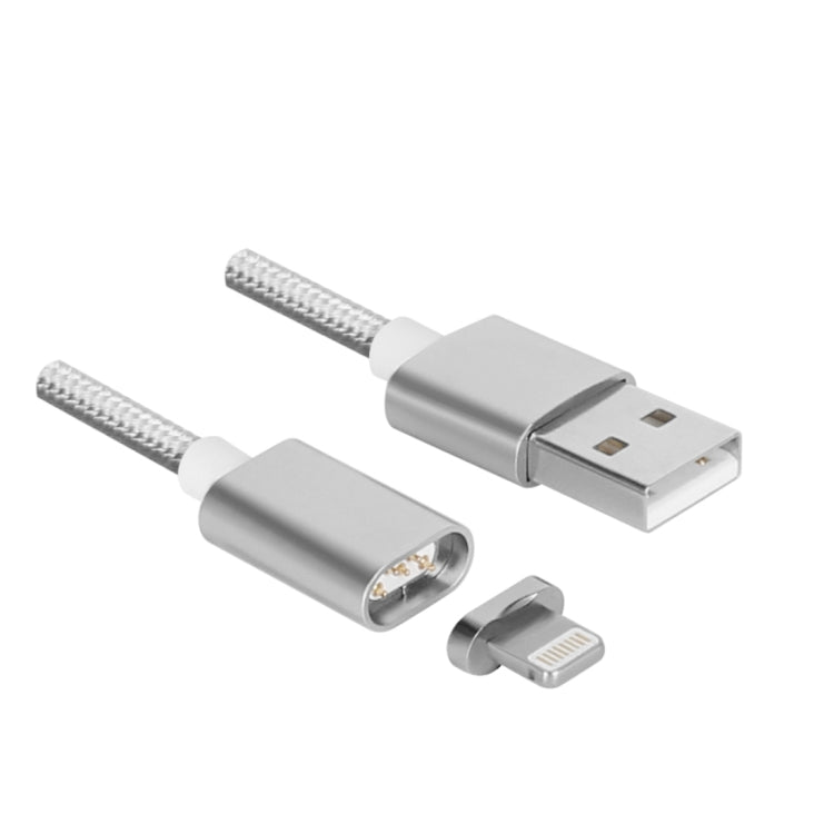 Weave Style 5V 2A 8 Pin to USB 2.0 Magnetic Data Cable, Cable Length: 1.2m(Silver) - Charging Cable & Head by PMC Jewellery | Online Shopping South Africa | PMC Jewellery | Buy Now Pay Later Mobicred