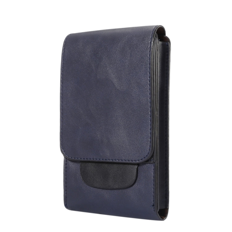 6.3 inch and Below Universal Crazy Horse Texture 3 Pouches Vertical Flip Leather Case with Belt Hole & Climbing Buckle for Galaxy Note 8, Sony, Huawei, Meizu, Lenovo, ASUS, Cubot, Oneplus, Oukitel, Xiaomi, DOOGEE, Vkworld, and other Smartphones(Dark Blue) - More iPhone Cases by PMC Jewellery | Online Shopping South Africa | PMC Jewellery | Buy Now Pay Later Mobicred