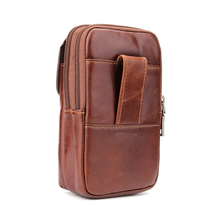 6.3 inch and Below Universal Crazy Horse Texture Genuine Leather Men Vertical Style Case Waist Bag with Belt Hole for Sony, Huawei, Meizu, Lenovo, ASUS, Cubot, Oneplus, Xiaomi, Ulefone, Letv, DOOGEE, Vkworld, and other Smartphones(Brown) - More iPhone Cases by PMC Jewellery | Online Shopping South Africa | PMC Jewellery | Buy Now Pay Later Mobicred