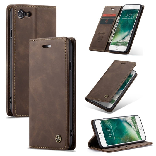 CaseMe-013 Multifunctional Retro Frosted Horizontal Flip Leather Case for iPhone 7 / 8, with Card Slot & Holder & Wallet(Coffee) - More iPhone Cases by CaseMe | Online Shopping South Africa | PMC Jewellery | Buy Now Pay Later Mobicred