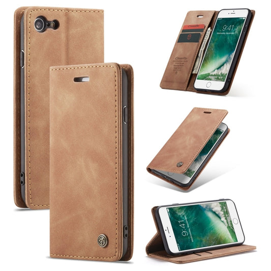 CaseMe-013 Multifunctional Retro Frosted Horizontal Flip Leather Case for iPhone 7 / 8, with Card Slot & Holder & Wallet(Brown) - More iPhone Cases by CaseMe | Online Shopping South Africa | PMC Jewellery | Buy Now Pay Later Mobicred