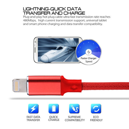 1m 2A USB to 8 Pin Nylon Weave Style Data Sync Charging Cable(Red) - Normal Style Cable by PMC Jewellery | Online Shopping South Africa | PMC Jewellery | Buy Now Pay Later Mobicred