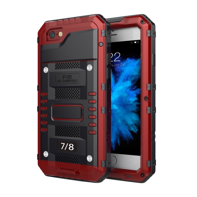 Waterproof Dustproof Shockproof Zinc Alloy + Silicone Case For iPhone SE 2020 & 8 & 7 (Red) - More iPhone Cases by PMC Jewellery | Online Shopping South Africa | PMC Jewellery