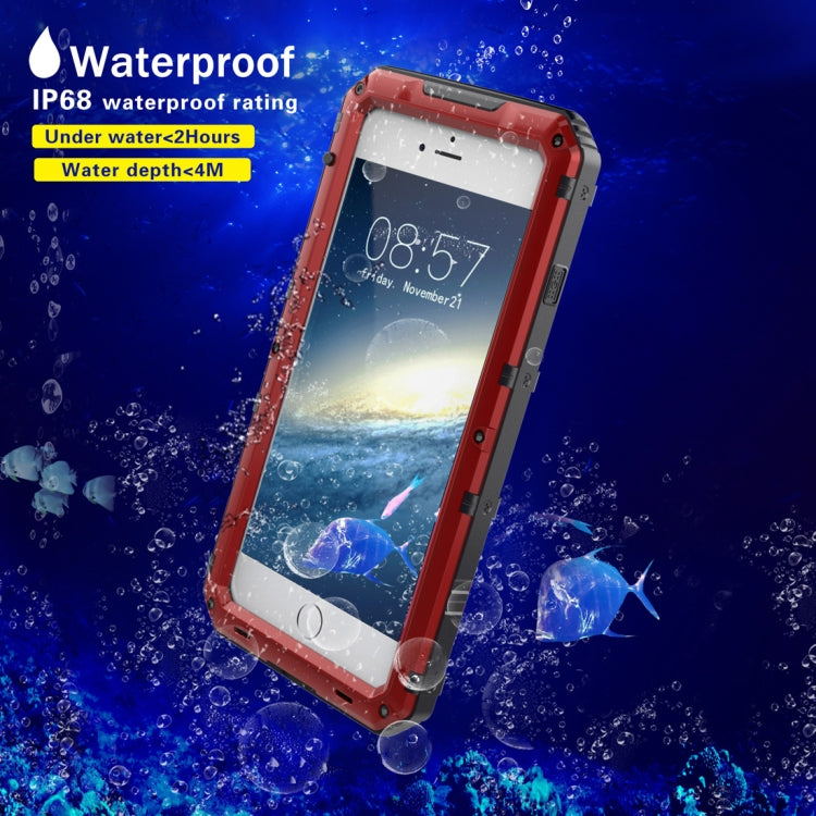 Waterproof Dustproof Shockproof Zinc Alloy + Silicone Case For iPhone SE 2020 & 8 & 7 (Red) - More iPhone Cases by PMC Jewellery | Online Shopping South Africa | PMC Jewellery