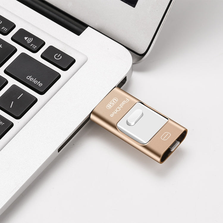 64GB USB 3.0 + 8 Pin + Mirco USB Android iPhone Computer Dual-use Metal Flash Drive (Black) - U Disk & Card Reader by PMC Jewellery | Online Shopping South Africa | PMC Jewellery | Buy Now Pay Later Mobicred