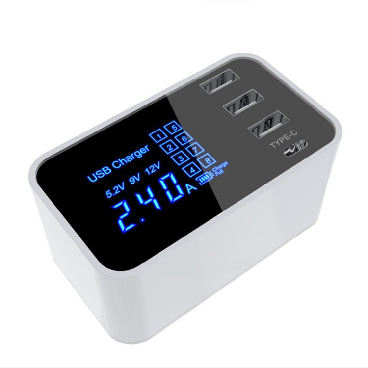 CDA30 20W 3 USB Ports + USB-C / Type-C Ports Multi-function Charger with LED Display, AU Plug - Multifunction Charger by PMC Jewellery | Online Shopping South Africa | PMC Jewellery | Buy Now Pay Later Mobicred