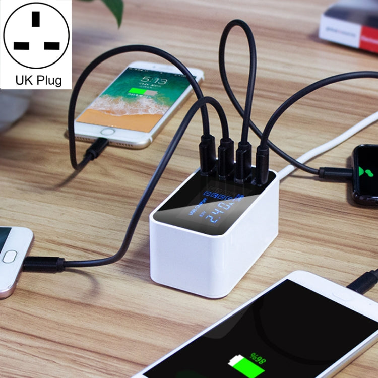 CDA30 20W 3 USB Ports + USB-C / Type-C Ports Multi-function Charger with LED Display, UK Plug - Multifunction Charger by PMC Jewellery | Online Shopping South Africa | PMC Jewellery | Buy Now Pay Later Mobicred