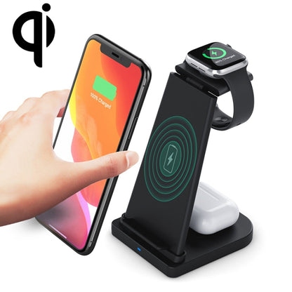 HQ-UD21 3 in 1 Folding Mobile Phone Watch Multi-Function Charging Stand Wireless Charger for iPhones & Apple Watch & Airpods (Black) - Wireless Charger by PMC Jewellery | Online Shopping South Africa | PMC Jewellery