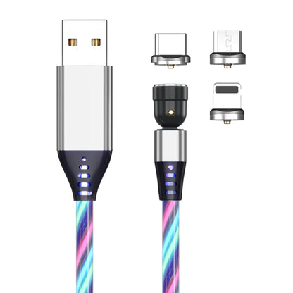 3 in 1 2.4A USB to 8 Pin + Micro USB + USB-C / Type-C 540 Degree Bendable Streamer Magnetic Data Cable, Cable Length: 1m (Colour) - Charging Cable & Head by PMC Jewellery | Online Shopping South Africa | PMC Jewellery | Buy Now Pay Later Mobicred