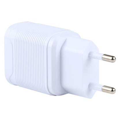 LZ-728 2 in 1 18W QC 3.0 USB Interface Travel Charger + USB to 8 Pin Data Cable Set, EU Plug, Cable Length: 1m(White) - USB Charger by PMC Jewellery | Online Shopping South Africa | PMC Jewellery | Buy Now Pay Later Mobicred