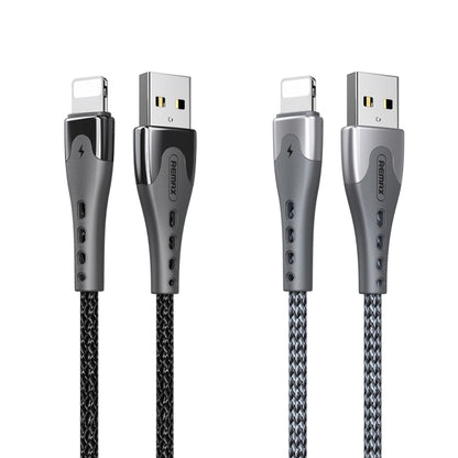 REMAX RC-150i KAWAY Series 1m 2.4A USB to 8 Pin Aluminum Alloy Braid Fast Charging Data Cable (Silver) - Normal Style Cable by PMC Jewellery | Online Shopping South Africa | PMC Jewellery | Buy Now Pay Later Mobicred