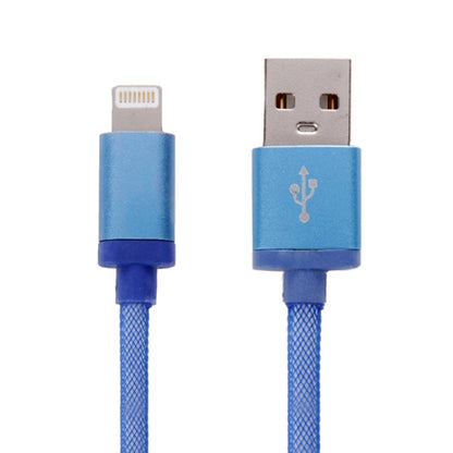 1m Net Style Metal Head 8 Pin to USB Data / Charger Cable(Blue) - Normal Style Cable by PMC Jewellery | Online Shopping South Africa | PMC Jewellery | Buy Now Pay Later Mobicred