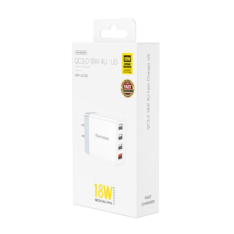 WK WP-U125 Youpin Series 18W QC3.0 4 USB Ports Fast Travel Charger, CN Plug / US Plug - USB Charger by WK | Online Shopping South Africa | PMC Jewellery | Buy Now Pay Later Mobicred