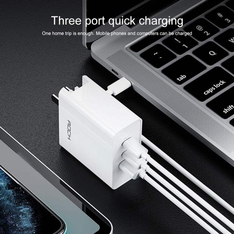 ROCK RH-PD64W T31 2C1A 65W Fast Charge Gallium Nitride Travel Charger, Specification: Set, CN Plug (White) - USB Charger by ROCK | Online Shopping South Africa | PMC Jewellery | Buy Now Pay Later Mobicred