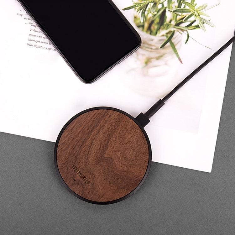 Musor 2 PCS 10W Phone Fast Charging Walnut Wireless Charger - Wireless Charger by PMC Jewellery | Online Shopping South Africa | PMC Jewellery | Buy Now Pay Later Mobicred