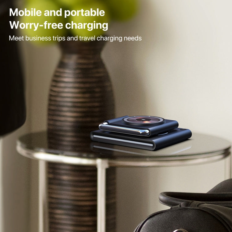 KTM8 15W 3 in 1 Portable Folding Magnetic Wireless Charger (Black) - Wireless Charger by PMC Jewellery | Online Shopping South Africa | PMC Jewellery | Buy Now Pay Later Mobicred