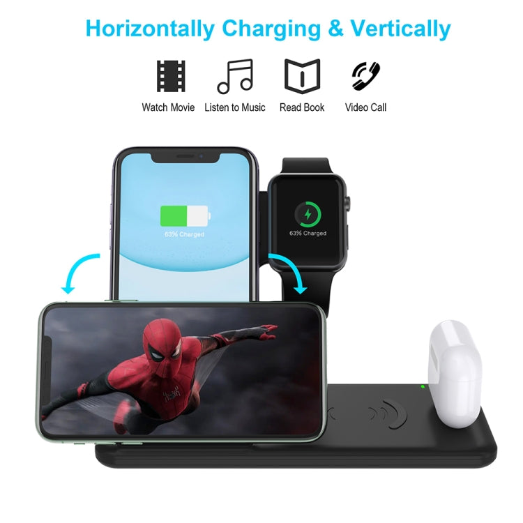 Q20 4 In 1 Wireless Charger Charging Holder Stand Station with Adapter For iPhone / Apple Watch / AirPods, Support Dual Phones Charging (White) - Wireless Charger by PMC Jewellery | Online Shopping South Africa | PMC Jewellery | Buy Now Pay Later Mobicred