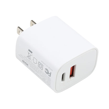 U087 20W USB-C / Type-C + USB Ports Fast Charging Travel Charger, US Plug - USB Charger by PMC Jewellery | Online Shopping South Africa | PMC Jewellery | Buy Now Pay Later Mobicred