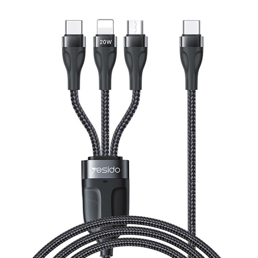 Yesido CA89 3 in 1 USB-C / Type-C to 8 Pin + USB-C / Type-C + Micro USB Fast Charging Cable, Length: 1.2m - Multifunction Cable by PMC Jewellery | Online Shopping South Africa | PMC Jewellery | Buy Now Pay Later Mobicred