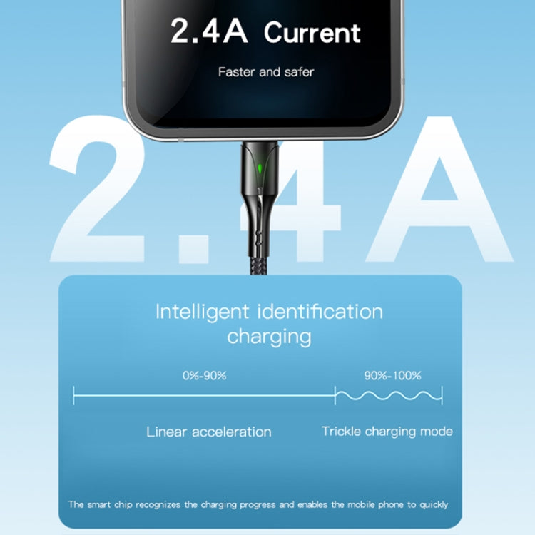 Yesido CA97 2.4A USB to 8 Pin Charging Cable with Indicator Light, Length: 1.2m - Normal Style Cable by Yesido | Online Shopping South Africa | PMC Jewellery | Buy Now Pay Later Mobicred