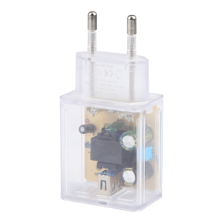 64-2 2A USB Transparent Charger, Specification: EU Plug - USB Charger by PMC Jewellery | Online Shopping South Africa | PMC Jewellery | Buy Now Pay Later Mobicred