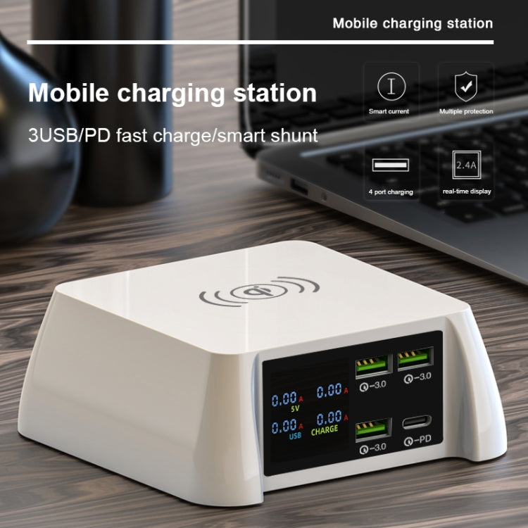 F96 100W USB x3 + PD Multi-function Smart Wireless Charger Charging Station - Multifunction Charger by PMC Jewellery | Online Shopping South Africa | PMC Jewellery | Buy Now Pay Later Mobicred