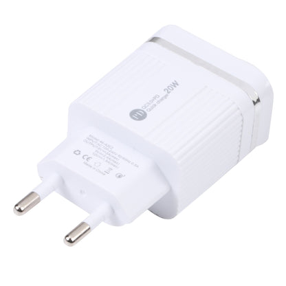 46-A2C2 20W PD + QC3.0 USB Multifunction Fast Charger，EU Plug(White) - USB Charger by PMC Jewellery | Online Shopping South Africa | PMC Jewellery | Buy Now Pay Later Mobicred