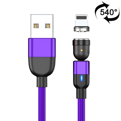 2m 3A Output USB to 8 Pin 540 Degree Rotating Magnetic Data Sync Charging Cable(Purple) - Charging Cable & Head by PMC Jewellery | Online Shopping South Africa | PMC Jewellery | Buy Now Pay Later Mobicred