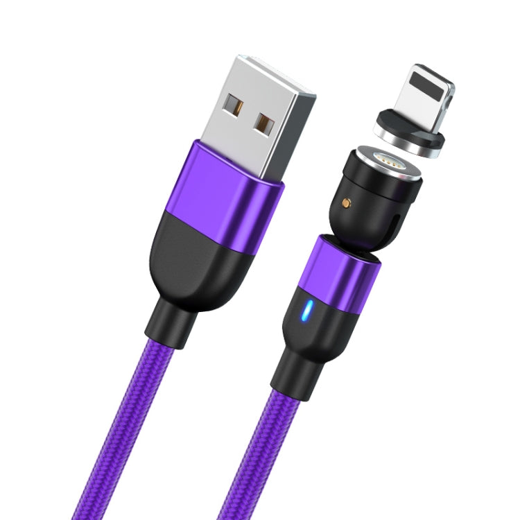 2m 3A Output USB to 8 Pin 540 Degree Rotating Magnetic Data Sync Charging Cable(Purple) - Charging Cable & Head by PMC Jewellery | Online Shopping South Africa | PMC Jewellery | Buy Now Pay Later Mobicred