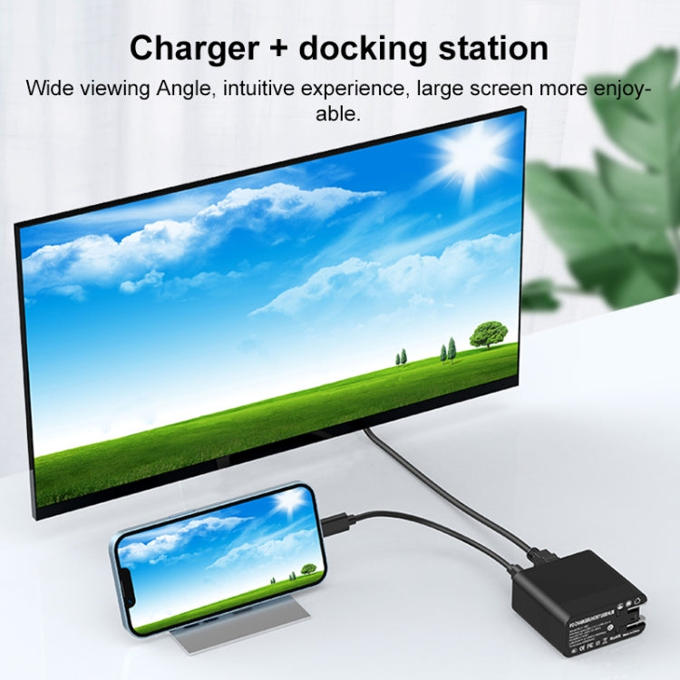 X8H 60W Type-C + USB + HDMI HUB PD Charger, US Plug - Multifunction Charger by PMC Jewellery | Online Shopping South Africa | PMC Jewellery | Buy Now Pay Later Mobicred