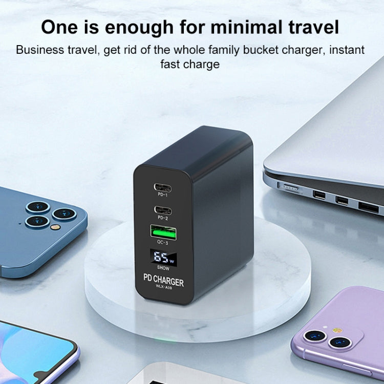 A3B 65W Output USB-C / Type-C x 2 + USB HUB PD Charger, US Plug - USB Charger by PMC Jewellery | Online Shopping South Africa | PMC Jewellery | Buy Now Pay Later Mobicred