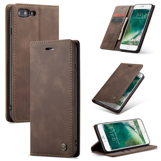 CaseMe-013 Multifunctional Retro Frosted Horizontal Flip Leather Case for iPhone 7 Plus / 8 Plus, with Card Slot & Holder & Wallet(Coffee) - More iPhone Cases by CaseMe | Online Shopping South Africa | PMC Jewellery | Buy Now Pay Later Mobicred