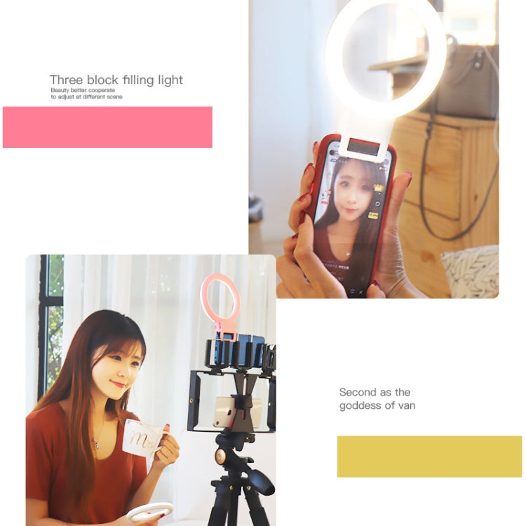 XJ18 LED Light Live Self-timer Flash Fill Light(Pink) - Selfie Light by PMC Jewellery | Online Shopping South Africa | PMC Jewellery | Buy Now Pay Later Mobicred