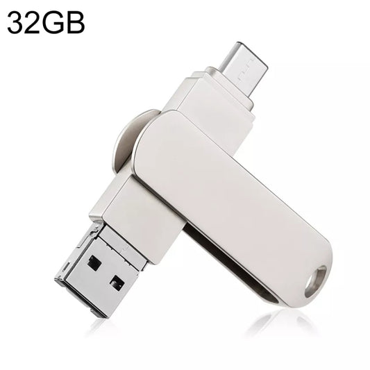 RQW-10X 3 in 1 USB 2.0 & 8 Pin & USB-C / Type-C 32GB Flash Drive, for iPhone & iPad & iPod & Most Android Smartphones & PC Computer - U Disk & Card Reader by PMC Jewellery | Online Shopping South Africa | PMC Jewellery | Buy Now Pay Later Mobicred