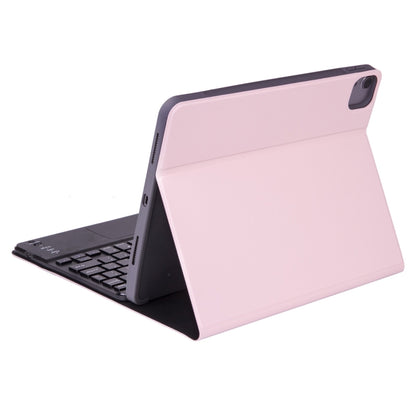 X-11BC Skin Plain Texture Detachable Bluetooth Keyboard Tablet Case for iPad Pro 11 inch 2020 / 2018, with Touchpad & Pen Slot(Pink) - For iPad Pro by PMC Jewellery | Online Shopping South Africa | PMC Jewellery