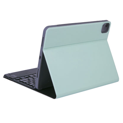 X-11BC Skin Plain Texture Detachable Bluetooth Keyboard Tablet Case for iPad Pro 11 inch 2020 / 2018, with Touchpad & Pen Slot (Green) - For iPad Pro by PMC Jewellery | Online Shopping South Africa | PMC Jewellery