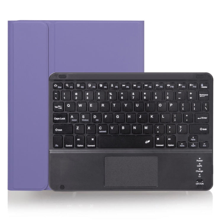 X-11BC Skin Plain Texture Detachable Bluetooth Keyboard Tablet Case for iPad Pro 11 inch 2020 / 2018, with Touchpad & Pen Slot(Light Purple) - For iPad Pro by PMC Jewellery | Online Shopping South Africa | PMC Jewellery