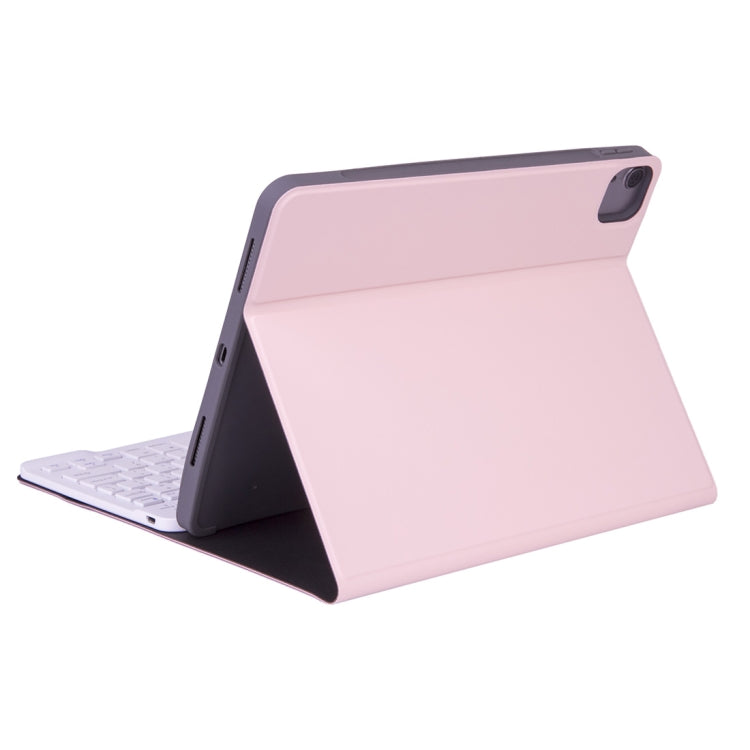 X-11BS Skin Plain Texture Detachable Bluetooth Keyboard Tablet Case for iPad Pro 11 inch 2020 / 2018, with Pen Slot & Backlight (Pink) - For iPad Pro by PMC Jewellery | Online Shopping South Africa | PMC Jewellery