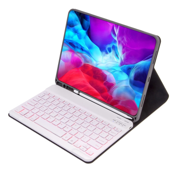 X-11BS Skin Plain Texture Detachable Bluetooth Keyboard Tablet Case for iPad Pro 11 inch 2020 / 2018, with Pen Slot & Backlight (Pink) - For iPad Pro by PMC Jewellery | Online Shopping South Africa | PMC Jewellery