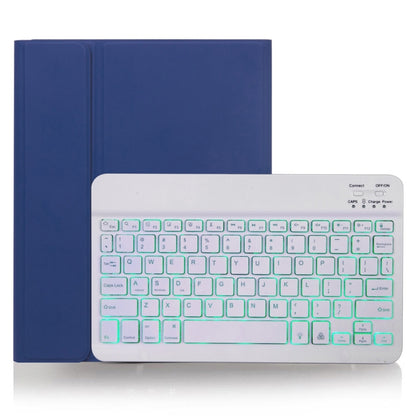 X-11BS Skin Plain Texture Detachable Bluetooth Keyboard Tablet Case for iPad Pro 11 inch 2020 / 2018, with Pen Slot & Backlight (Blue) - For iPad Pro by PMC Jewellery | Online Shopping South Africa | PMC Jewellery