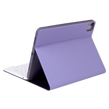 X-11BS Skin Plain Texture Detachable Bluetooth Keyboard Tablet Case for iPad Pro 11 inch 2020 / 2018, with Pen Slot & Backlight (Light Purple) - For iPad Pro by PMC Jewellery | Online Shopping South Africa | PMC Jewellery