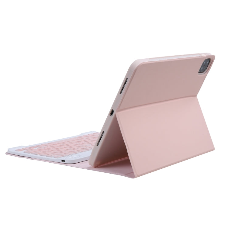 C-11B Detachable Candy Color Bluetooth Keyboard Leather Tablet Case with Pen Slot & Holder for iPad Pro 11 inch 2021 (Pink) - For iPad Pro by PMC Jewellery | Online Shopping South Africa | PMC Jewellery