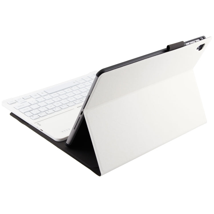 FT2068D For iPad Air 2 & Air 1 / Pro 9.7 inch & 2017 iPad & 2018 iPad Backlight Version Lambskin Texture Detachable Tempered Glass Bluetooth Keyboard Leather Tablet Case with Pen Slot & Stand Function (White) - Universal by PMC Jewellery | Online Shopping South Africa | PMC Jewellery