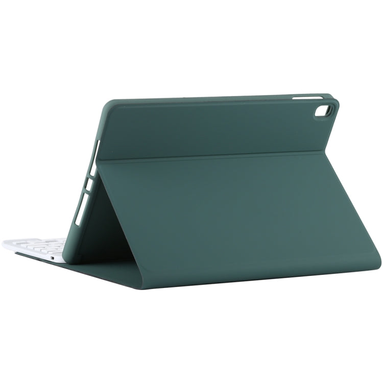 TG11B Detachable Bluetooth White Keyboard + Microfiber Leather Tablet Case for iPad Pro 11 inch (2020), with Pen Slot & Holder (Dark Green) - For iPad Pro by PMC Jewellery | Online Shopping South Africa | PMC Jewellery